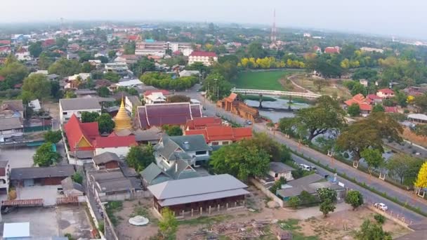 A légi felvétel, shot Lamphun város — Stock videók