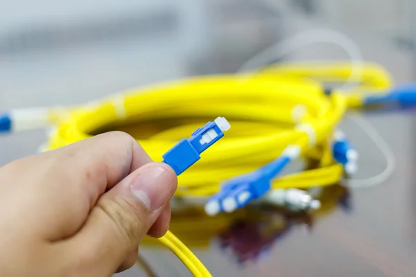 Optikai kábel a hálózati rendszer — Stock Fotó