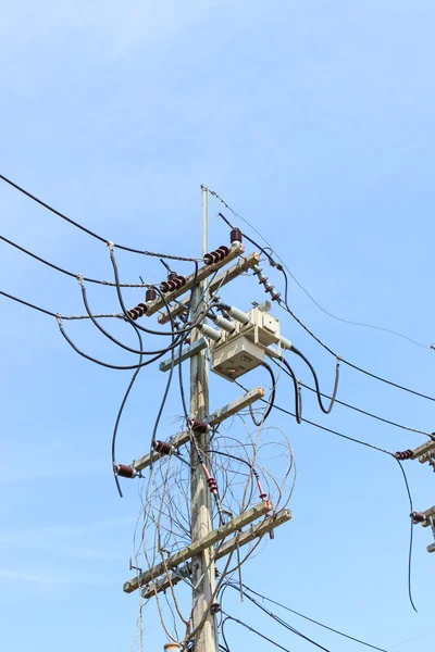 Old electricity pole — Stock Photo, Image