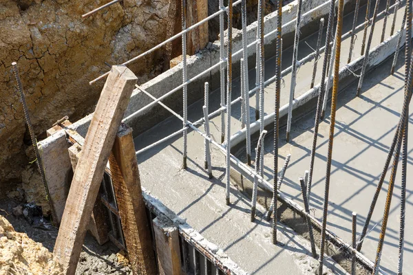 Cement foundation for house building — Stock Photo, Image