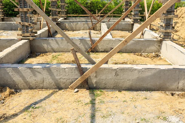 Zementfundament für Hausbau — Stockfoto