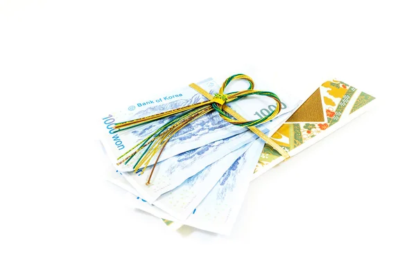 Korea money wit Gift envelope — Stock Photo, Image