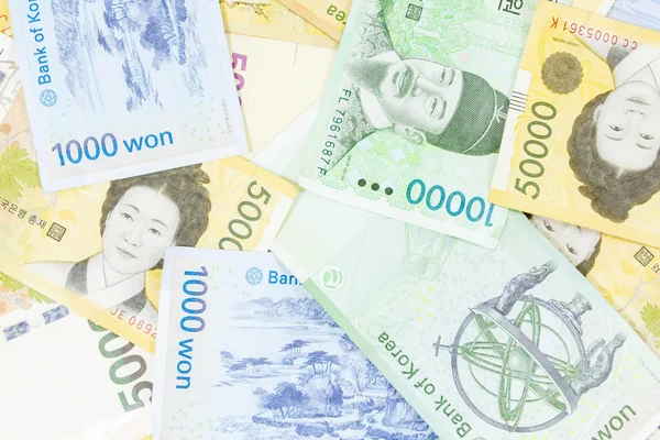 Korea money background — Stock Photo, Image