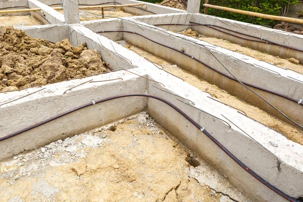 Termite protection system on home foundation — Stock Photo, Image