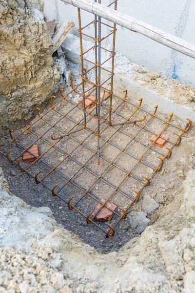Ayağı çimento inşaat çelik çubuk — Stok fotoğraf