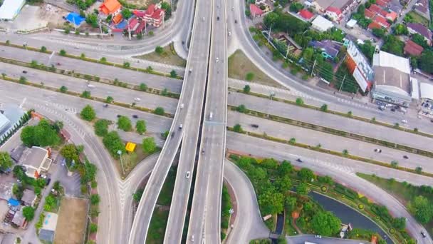 Aerial view of highways road — Stock Video