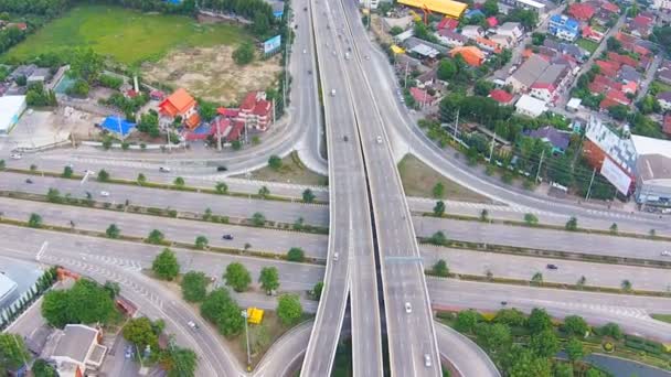 Aerial view of highways road — Stock Video