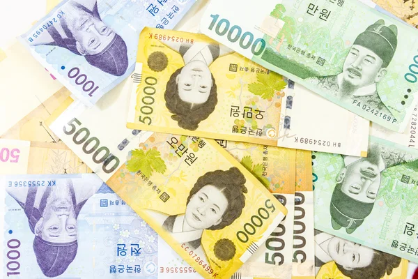 Korean money banknotes — Stock Photo, Image