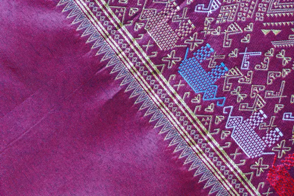 Padrão de tecido de seda tailandesa — Fotografia de Stock