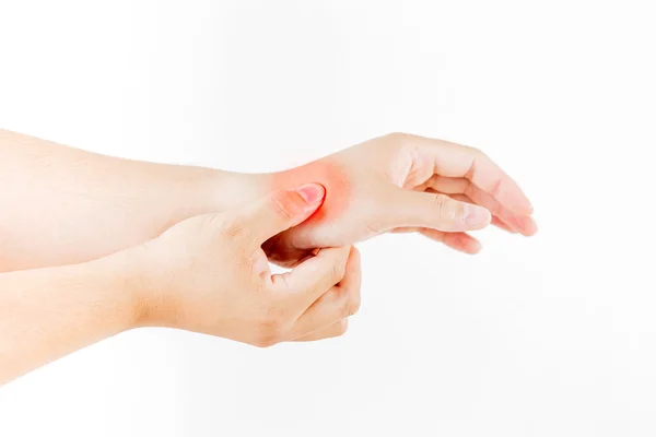 Hand injury on white background — Stock Photo, Image