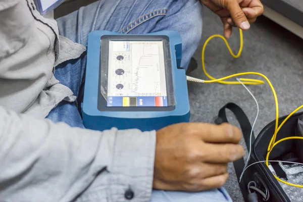 Fiber optic testing — Stock Photo, Image