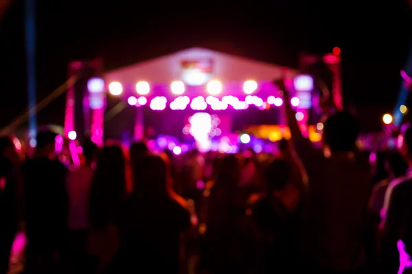 Multitud en concierto frente al escenario — Foto de Stock