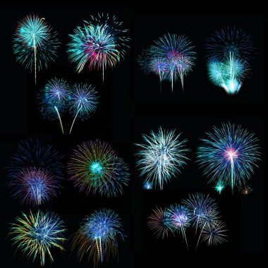 Renkli havai fişek ışık kümesi 