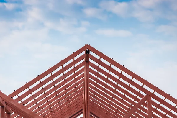 Ocelové střešní architektury ve výstavbě — Stock fotografie