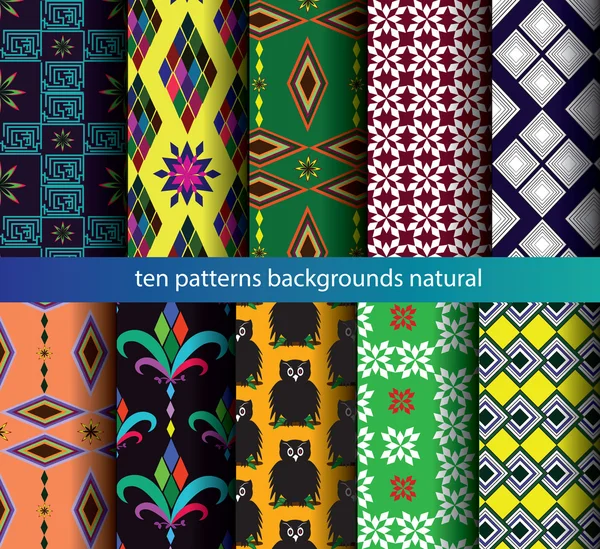Diez patrones de fondo color natural Ilustración de stock