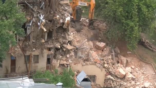 拆除房屋在莫斯科 — 图库视频影像