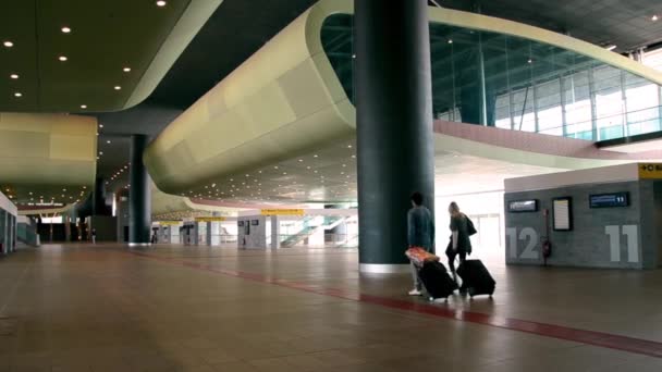 Passengers at terminal — Stock Video