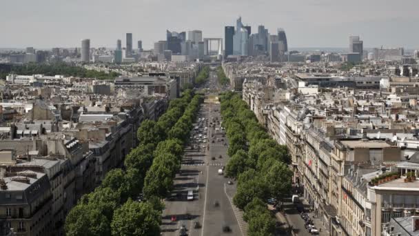 Paris ve savunma görünümü timelapse — Stok video