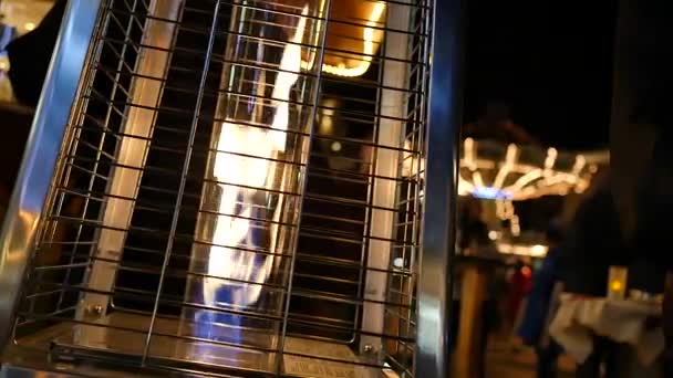 Garden Heater in night fair — Stock Video