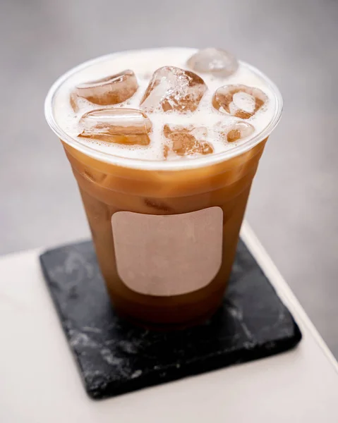 Buz Soğuk Kahveyle Nefis Soğuk Bir Horchata Plastik Bir Fincanda — Stok fotoğraf