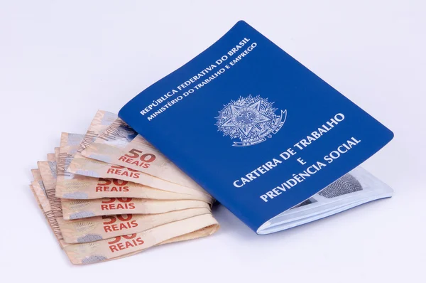 Documento de trabalho e documento previdenciário brasileiro (carteira d — Fotografia de Stock