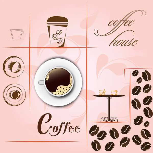 Ilustración Stock Iconos Café — Vector de stock