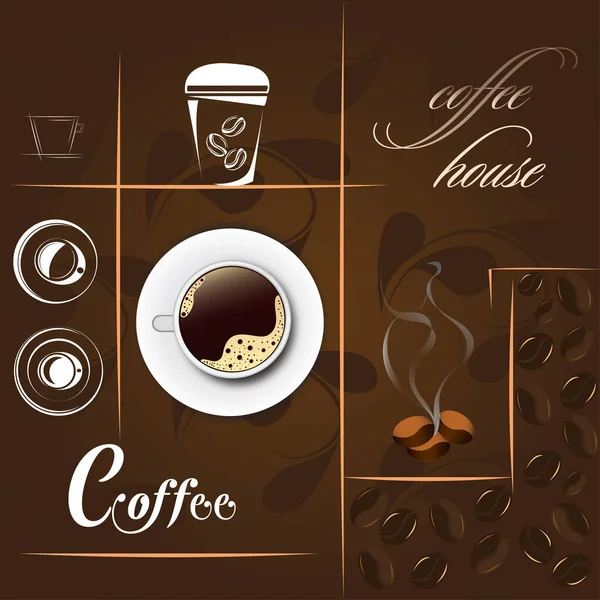 Kaffe Ikoner Stock Illustration — Stock vektor