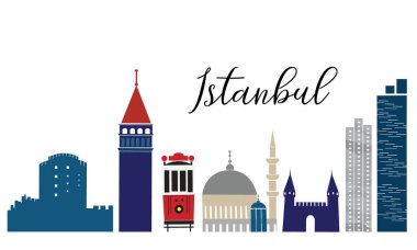 İstanbul Sembolleri hisse illüstrasyonları