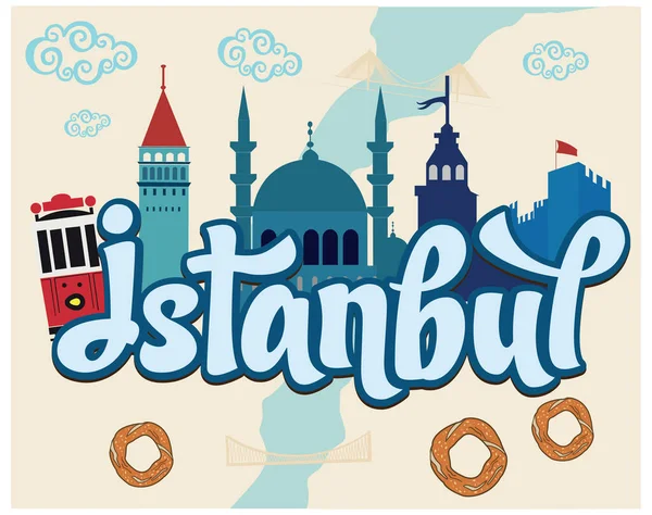 İstanbul Sembolleri hisse illüstrasyonları