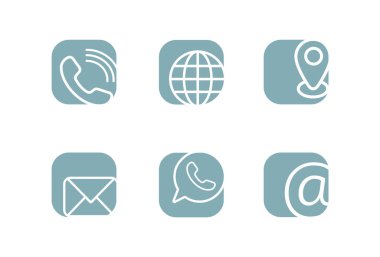 Belge, bizimle irtibat simgeleri stok illüstrasyonunu ayarlayın