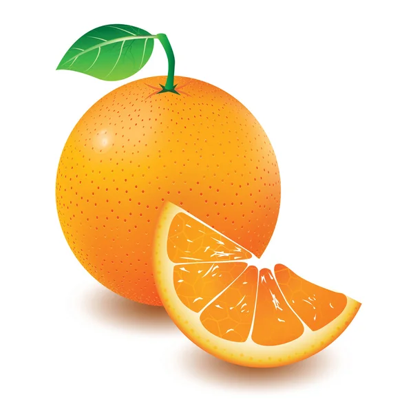 Oranye realistis - Stok Vektor
