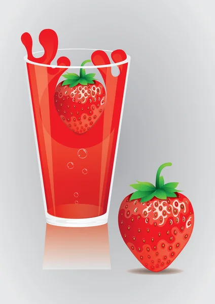 Strawberry juice — Stock Vector