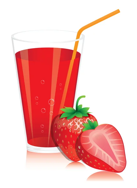 Strawberry juice — Stock Vector