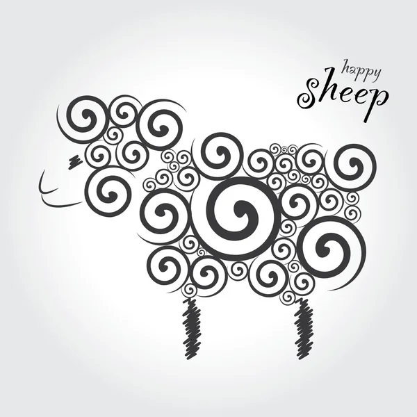 Illustration cartoon  sheep — Stock Vector