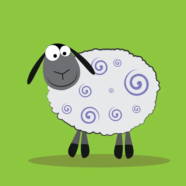Ilustración dibujos animados ovejas — Vector de stock