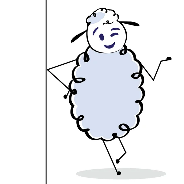 Feliz oveja — Vector de stock