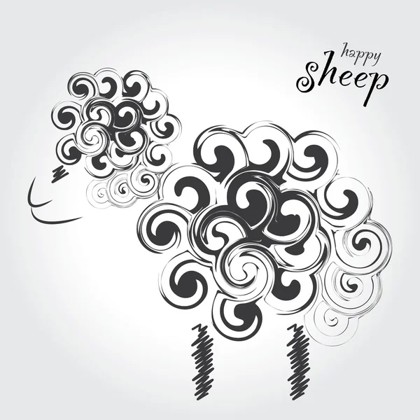 Ilustración ovejas — Vector de stock