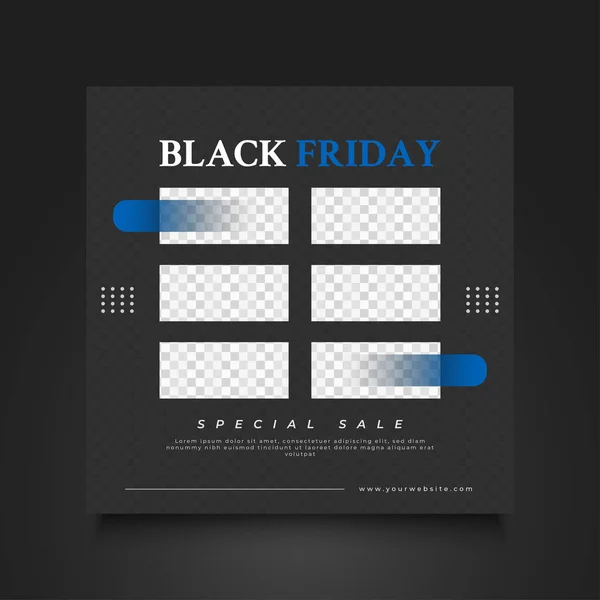 Modèle Bannière Vente Black Friday Pour Flyer Affiche Message Sur — Image vectorielle