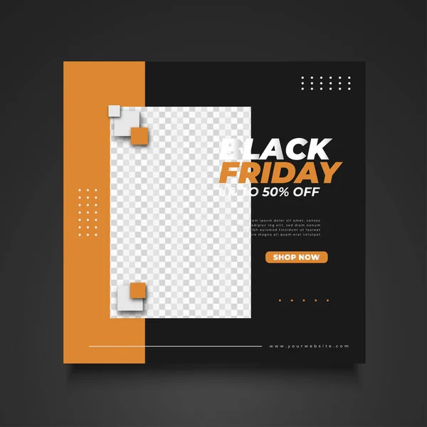 Bannière Affiche Vente Black Friday Avec Concept Minimaliste — Image vectorielle