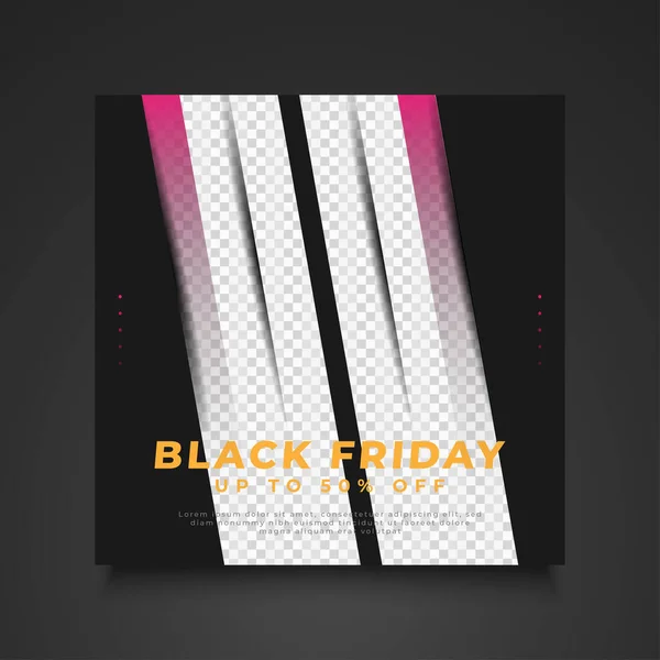 Bannière Affiche Vente Black Friday Avec Concept Moderne Minimaliste — Image vectorielle