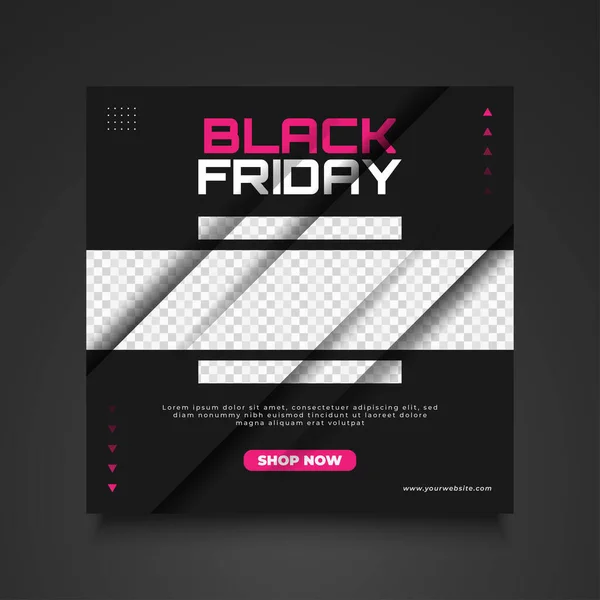 Modèle Bannière Flyer Vente Black Friday Avec Concept Créatif Pour — Image vectorielle