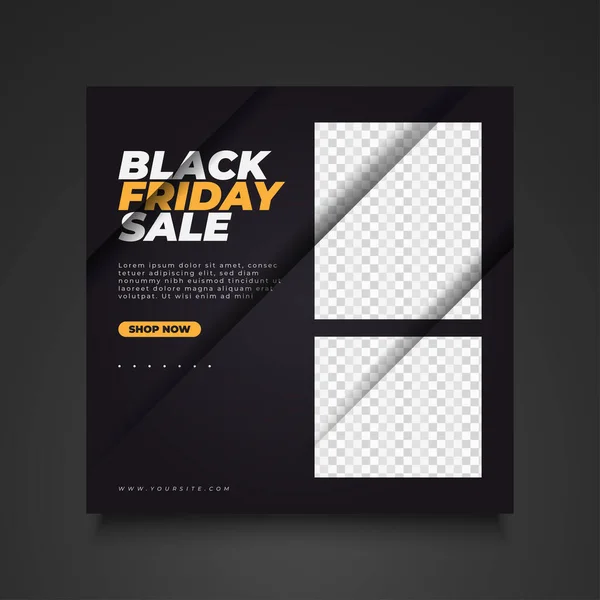 Modèle Bannière Flyer Vente Black Friday Avec Concept Moderne Pour — Image vectorielle
