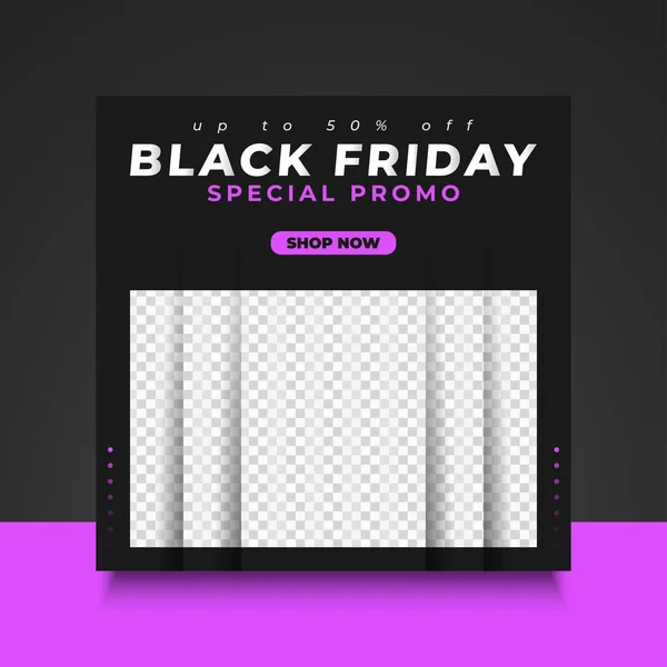 Modèle Bannière Prospectus Black Friday Avec Concept Minimaliste Pour Promotion — Image vectorielle