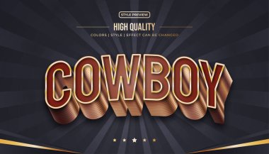 Kahverengi ve altın tonlarda kabartmalı ve eğri efektli 3B metin biçimi