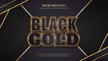Parlak efektli lüks siyah ve altın metin biçimi
