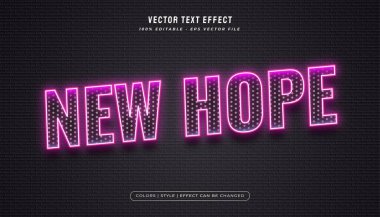 Yarım ton doku efektli parlayan neon metin biçimi