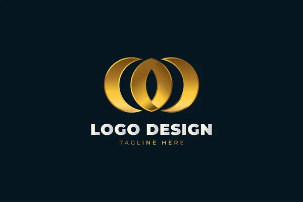 Diseño Inicial Del Logotipo Letra Coc Gradiente Dorado Para Identidad — Vector de stock