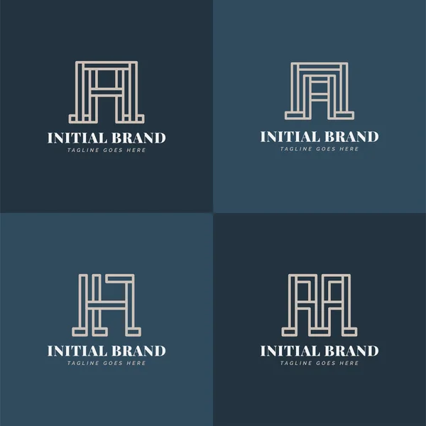 Inicial Design Logotipo Letra Com Conceito Linha Abstrata Diferentes Estilos —  Vetores de Stock