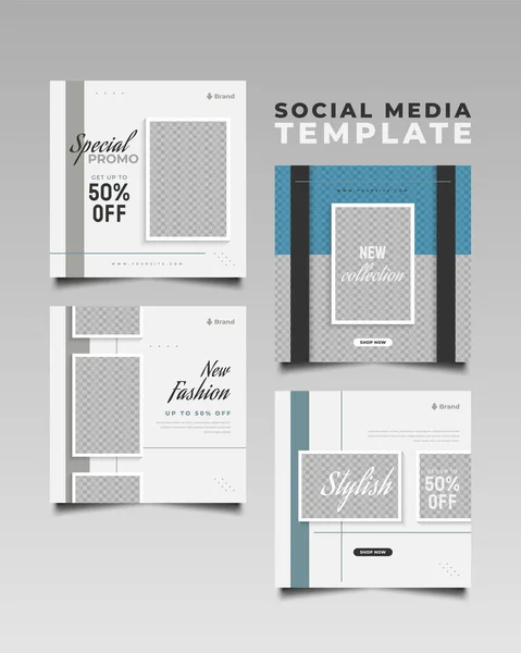 Colección Plantillas Post Redes Sociales Para Venta Moda Concepto Minimalista — Vector de stock