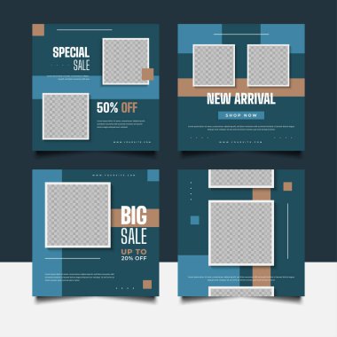 Sosyal medya modanın tanıtımı için kağıt kavramına sahip minimalist tarzda bir şablon yayınladı